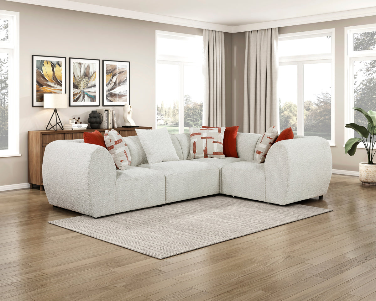 Beaumont 4-Piece Modular Sectional Sofa – Beige Chenille Corner Set – view 3