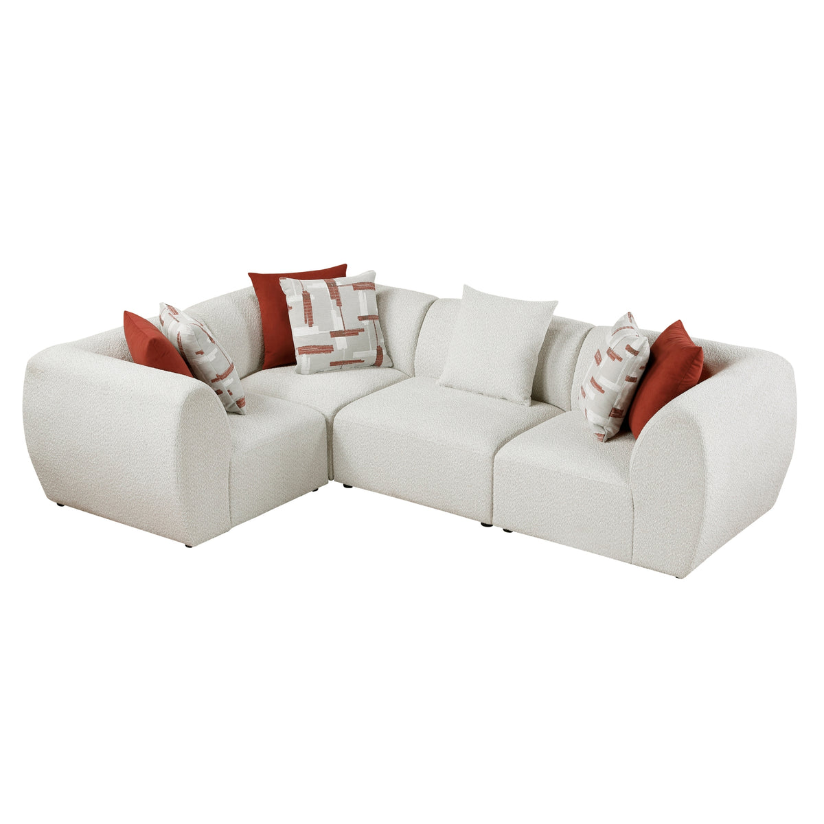 Beaumont 4-Piece Modular Sectional Sofa – Beige Chenille Corner Set – view 5