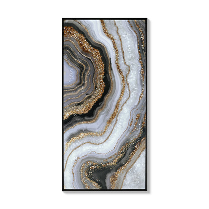 Canvas Painting Wall Art Framed Abstract Canvas Artwork Decor Modern Colorful Black Gray and Gold Picture Marble Print Paintings Home Office Walls Ready to Hang 20.00" x 40.00"