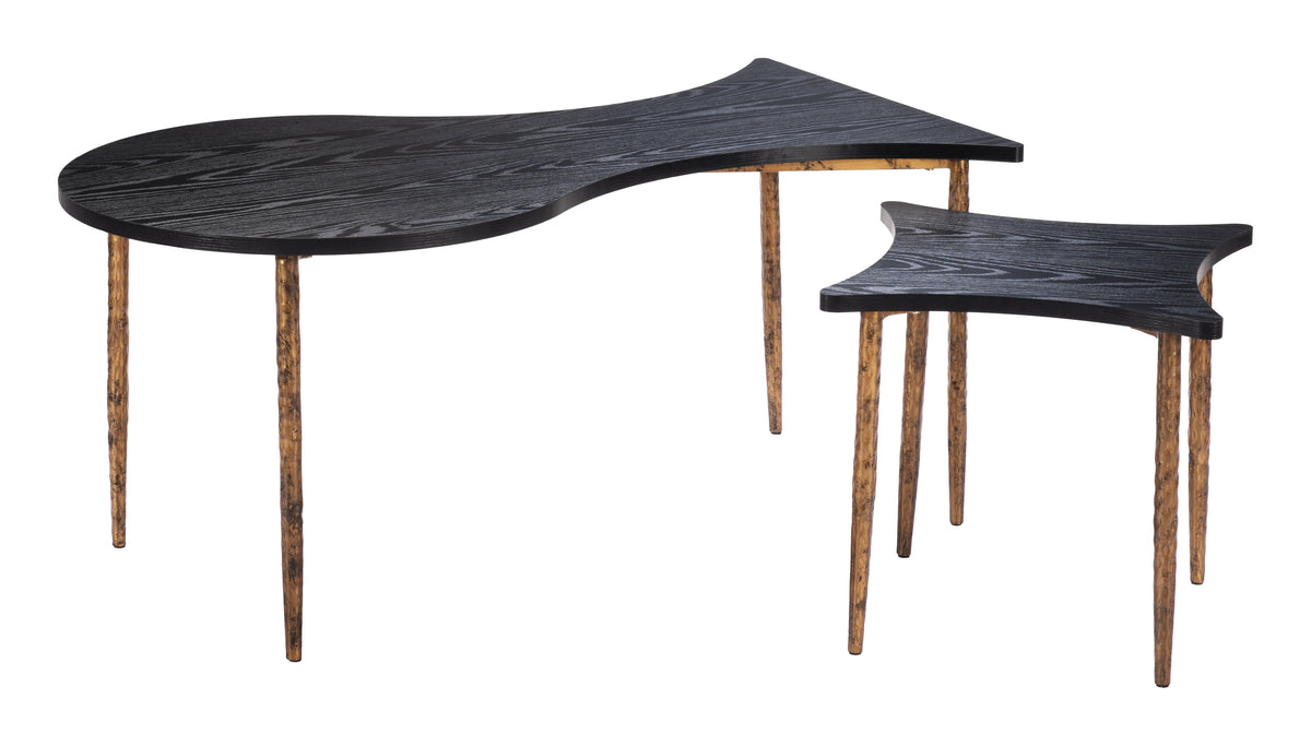 Norden Black & Bronze Coffee Table Set (2-Piece)