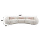 Sahara Beige Boucle Curved Modular Sectional Sofa (2 Sizes) dimensions of 185 inches wide and 37 inches deep.