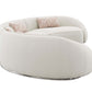 Sahara Beige Boucle Curved Modular Sectional Sofa (2 Sizes) featuring a sleek design with plush cushions.