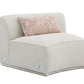 Sahara Beige Boucle Curved Modular Sectional Sofa (2 Sizes) with decorative pillow for stylish living room decor.