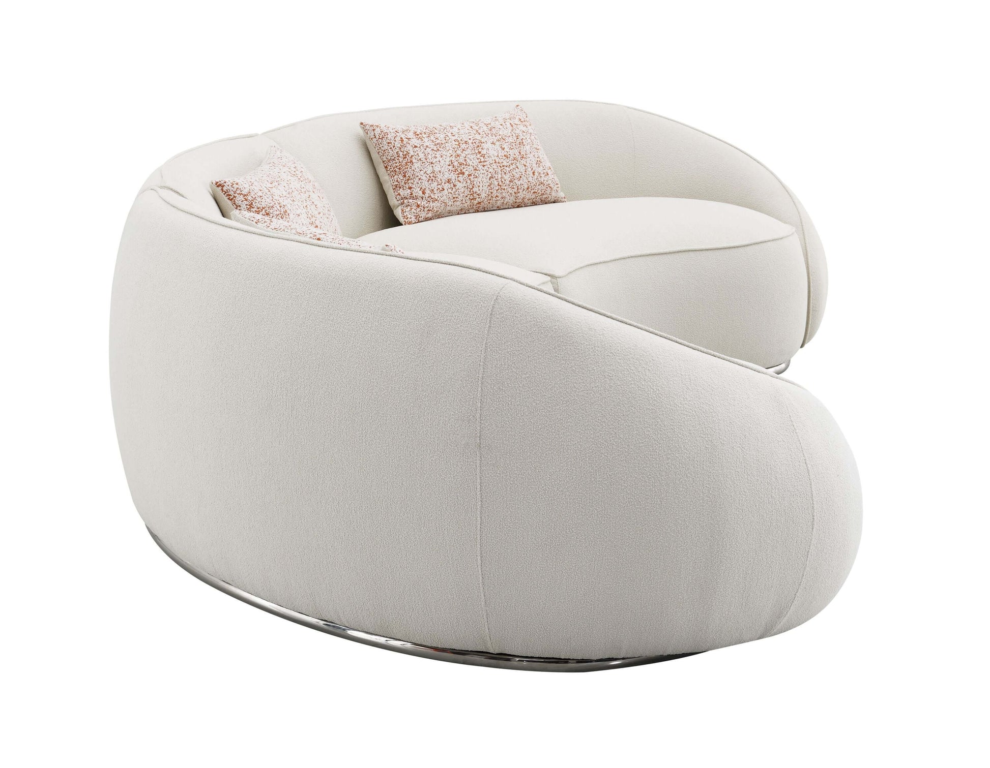 Sahara Beige Boucle Curved Modular Sectional Sofa (2 Sizes) featuring a sculptural design with soft cushions.