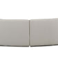 Sahara Beige Boucle Curved Modular Sectional Sofa (2 Sizes) with sleek stainless-steel base and soft boucle upholstery.
