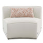 Sahara Beige Boucle Curved Modular Sectional Sofa (2 Sizes) with decorative pillow and sleek design.
