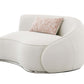 Sahara Beige Boucle Curved Modular Sectional Sofa (2 Sizes) with soft boucle fabric and sleek stainless-steel base.