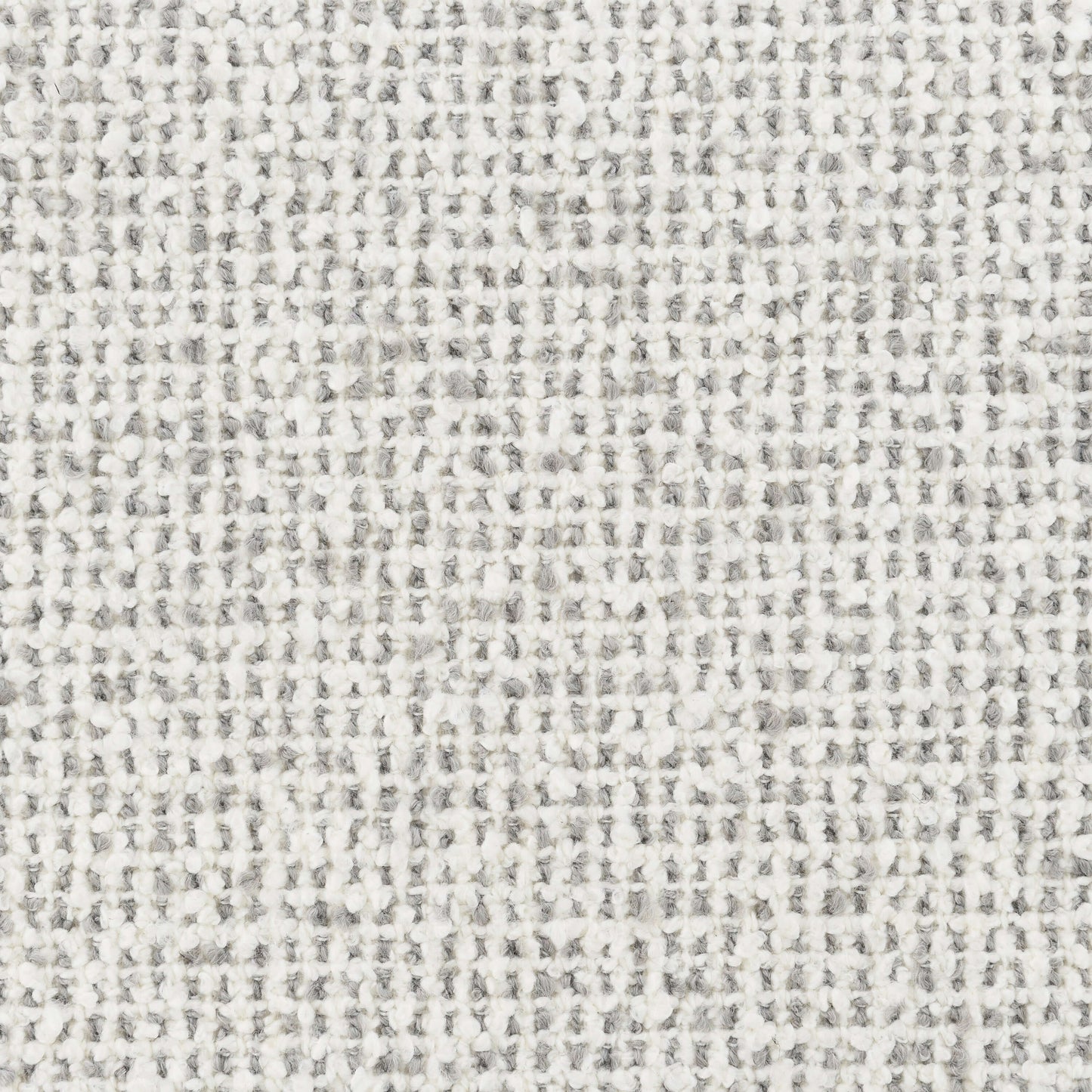 Textured gray and white boucle fabric close-up for Mardi Tweed Sectional Sofa 120" – Beige Boucle Chaise Sofa with Pillows.