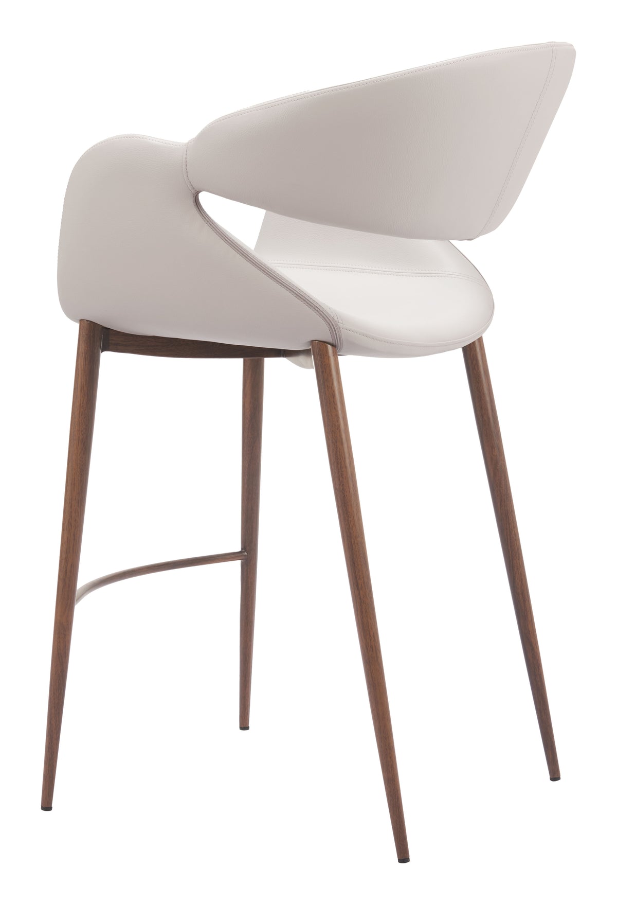 Limay Beige & Walnut Counter Stool