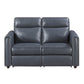 Ardley Navy Faux Leather Power Reclining Sofa Set