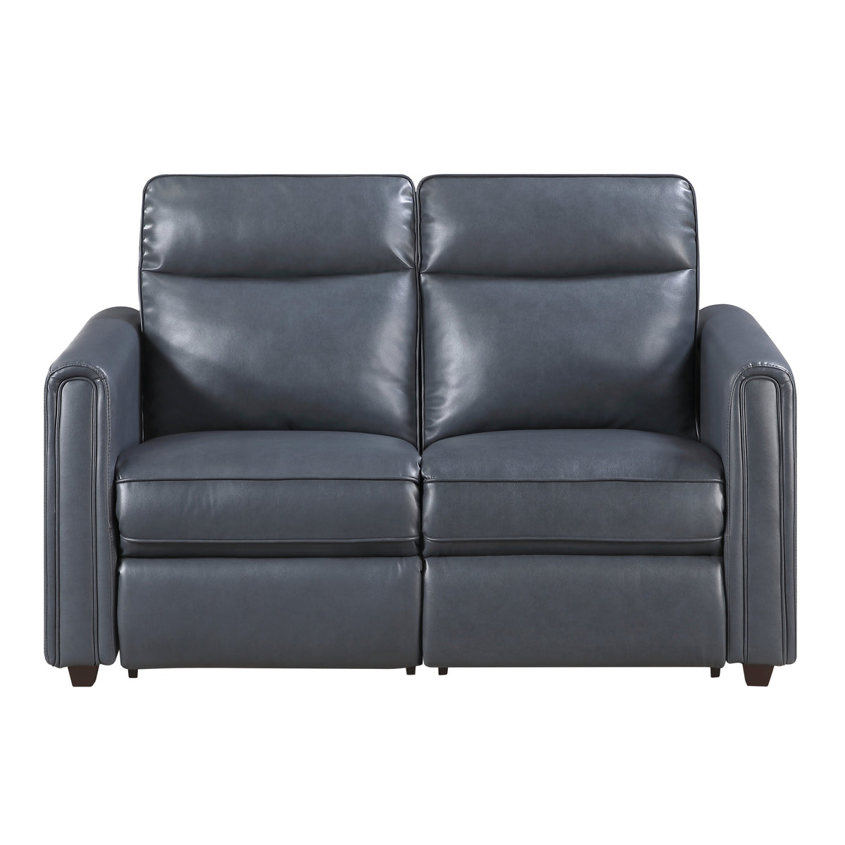 Ardley power reclining sofa, loveseat and chair set in navy faux leather