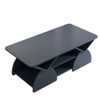 Modern Geometric Blue Engineered Wood Coffee Table with Rounded Corners