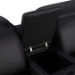 Black Italian Leather Power Reclining U Shaped Twelve Piece Corner Sectional With Console with hidden storage compartment.