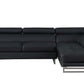 Leather L-Shaped Corner Sectional Sofa 124" | Modern 2-Piece Sectional Couch in black leather with sleek design.