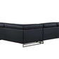 Leather L-Shaped Corner Sectional Sofa 124" | Modern 2-Piece Sectional Couch, stylish black leather design.