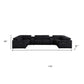 Black Leather Modular U Shaped Eight Piece Corner Sectional With Console dimensions 39in height 41in depth 174in width
