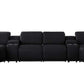Black Leather Modular U Shaped Eight Piece Corner Sectional With Console in stylish black leather design.