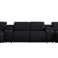 Black Leather Modular U Shaped Eight Piece Corner Sectional With Console showcasing luxurious design and comfort.
