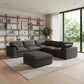 120" Linen Blend Modular L-Shaped 6-Piece Sectional with Ottoman & Storage | Reversible Corner Sectional