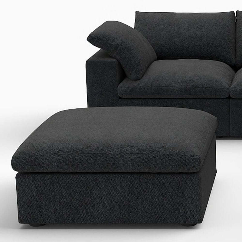 120" Linen Blend Modular L-Shaped 6-Piece Sectional with Ottoman & Storage | Reversible Corner Sectional