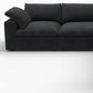 White Linen Blend Modular L Shaped Five Piece Corner Sectional in a modern living room setting with a stylish design.