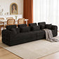 Modern Corduroy Sleeper Sectional – L-Shape Modular Sofa Bed (106” Convertible Couch) in a stylish black finish.