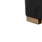Black Velvet U Shaped Three Piece Sofa and Chaise Sectional With Toss Pillows base detail
