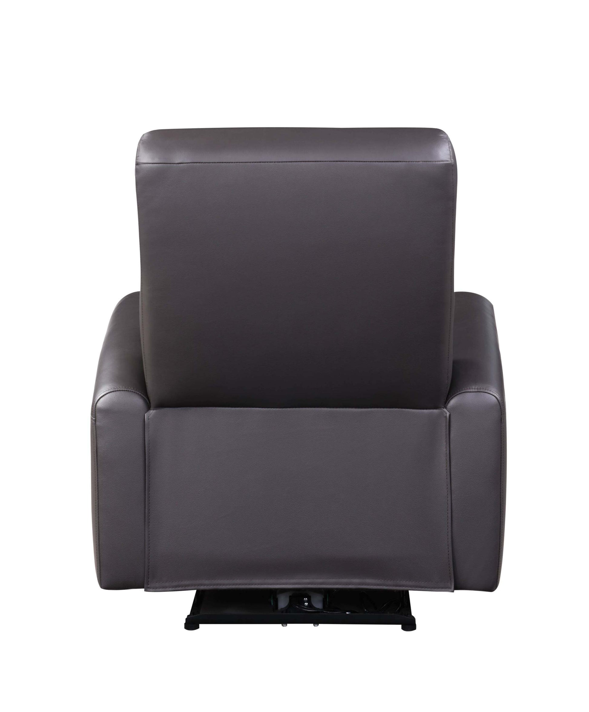 Back view of Blane Top-Grain Leather Power Recliner – Brown Modern Electric Reclining Chair.