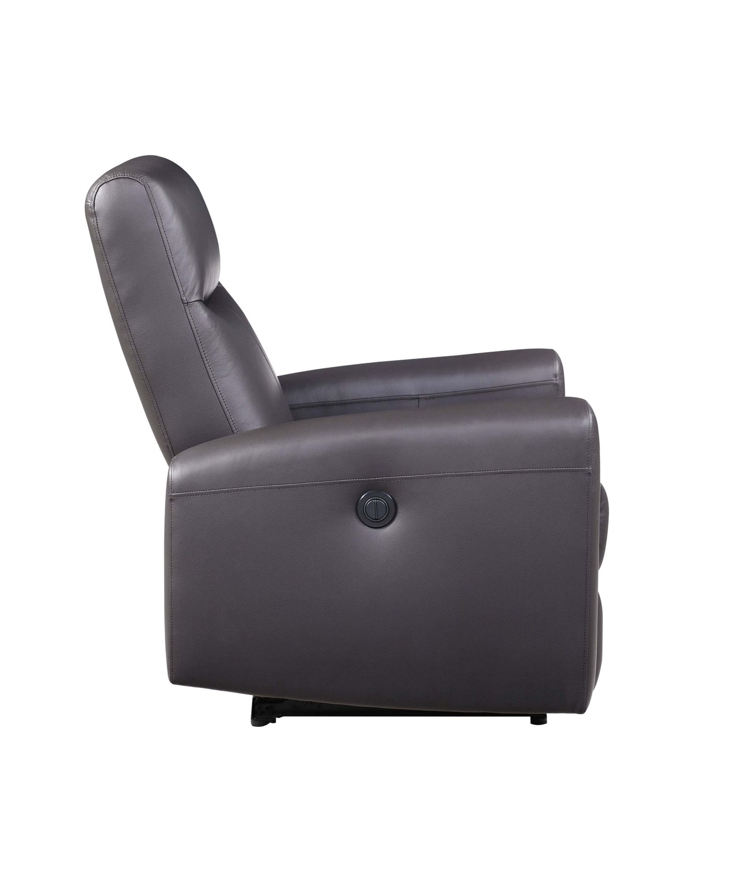Blane Top-Grain Leather Power Recliner – Brown Modern Electric Reclining Chair in side profile view.