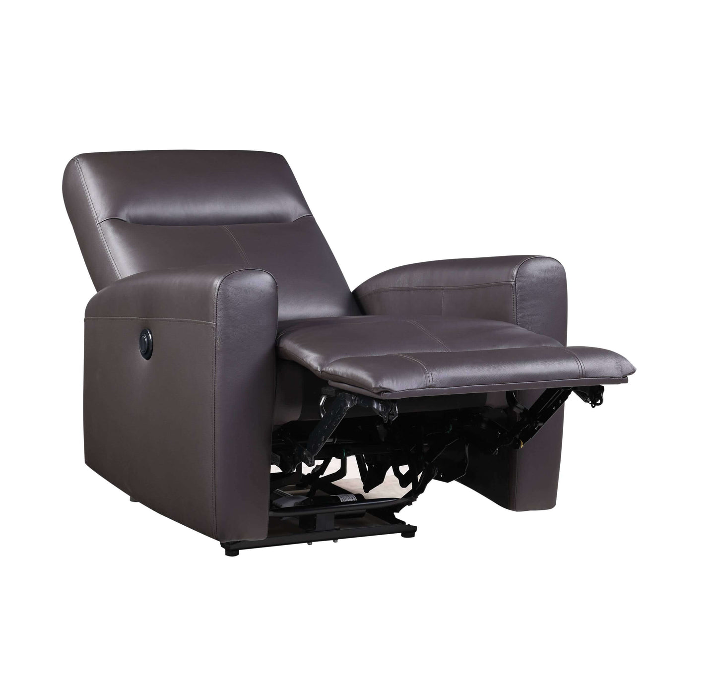Blane Top-Grain Leather Power Recliner – Brown Modern Electric Reclining Chair with sleek design and reclining feature.