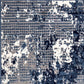 Blue abstract power-loomed runner rug featuring modern design in shades of blue and gray, perfect for contemporary decor.