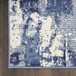 Blue abstract power loom runner rug featuring modern design and intricate pattern in various blue shades.