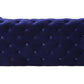 Atronia Luxe Deco Blue Velvet Sofa 90" back view showcasing rich blue velvet and tufted detailing.