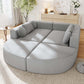 Boneless Boucle Modular Sectional Sofa 115” – Deep Seat Curved U-Shaped Foam Couch for 6 in a modern living room setting.