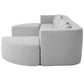 Boneless Boucle Modular Sectional Sofa 115” – Deep Seat Curved U-Shaped Foam Couch for 6 in light gray upholstery.