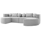 Boneless Boucle Modular Sectional Sofa 115” – Deep Seat Curved U-Shaped Foam Couch for 6 in light gray upholstery.