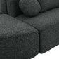 Boneless Boucle Modular Sectional Sofa 115” – Deep Seat Curved U-Shaped Foam Couch for 6 close-up of fabric texture and design