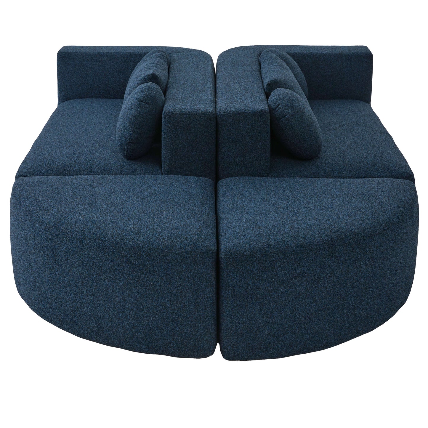 Boneless Boucle Modular Sectional Sofa 115” – Deep Seat Curved U-Shaped Foam Couch for 6 in modern design with deep seating.