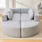 Boneless Boucle Modular Sectional Sofa 115” – Deep Seat Curved U-Shaped Foam Couch for 6 with plush cushions.