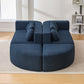 Boneless Boucle Modular Sectional Sofa 115” – Deep Seat Curved U-Shaped Foam Couch for 6 in modern living room setting.