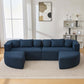 Boneless Boucle Modular Sectional Sofa 115” – Deep Seat Curved U-Shaped Foam Couch for 6 in a modern living room.