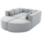 Boneless Boucle Modular Sectional Sofa 115” – Deep Seat Curved U-Shaped Foam Couch for 6 in light gray upholstery