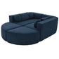 Boneless Boucle Modular Sectional Sofa 115” – Deep Seat Curved U-Shaped Foam Couch for 6 in plush navy upholstery.
