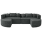Boneless Boucle Modular Sectional Sofa 115” – Deep Seat Curved U-Shaped Foam Couch for 6 in plush fabric.