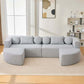 Boneless Boucle Modular Sectional Sofa 115” – Deep Seat Curved U-Shaped Foam Couch for 6 in a modern living room.