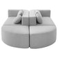 Boneless Boucle Modular Sectional Sofa 115” – Deep Seat Curved U-Shaped Foam Couch for 6 in light gray upholstery.