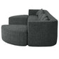 Boneless Boucle Modular Sectional Sofa 115” – Deep Seat Curved U-Shaped Foam Couch for 6 in gray upholstery.