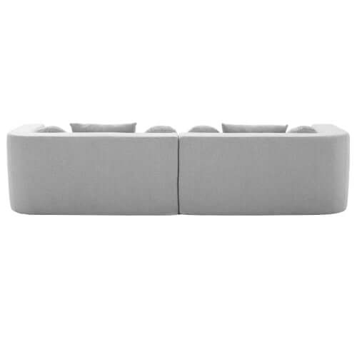 Boneless Boucle Modular Sectional Sofa 115” – Deep Seat Curved U-Shaped Foam Couch for 6 in modern gray upholstery.