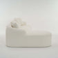 Boneless Modular Chenille Sectional Sofa – 99” Curved Chaise Compression Couch (White) in soft chenille fabric.