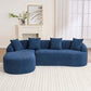 Boneless Modular Chenille Sectional Sofa – 99” Curved Chaise Compression Couch (White) in a stylish home setting.